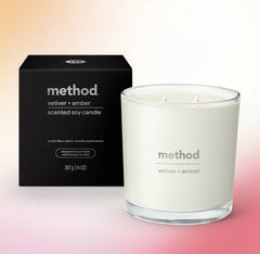 premium soy candle - vetiver + amber, 14 oz