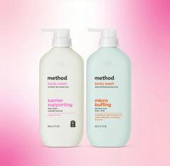 soft radiance barrier supporting + micro buffing body wash tonic bundle, 34 fl oz