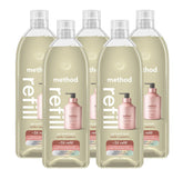 vanilla + raspberry gel hand wash refill 5-count bundle, 170 fl oz