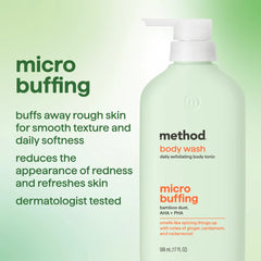 body wash tonic - micro buffing, bamboo dust , AHA + PHA, 17 fl oz