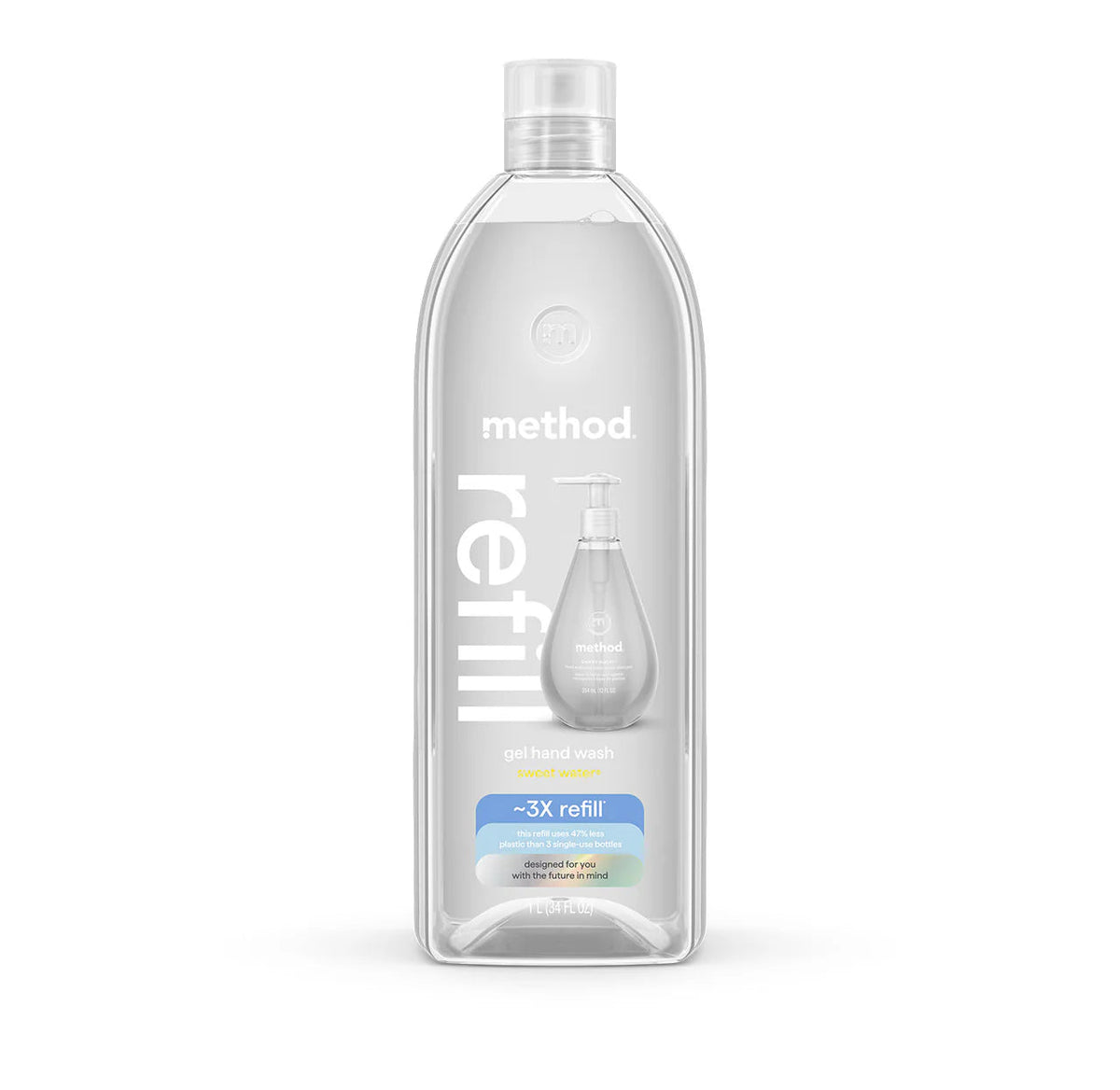 gel hand wash refill - sweet water, 34 fl oz 1
