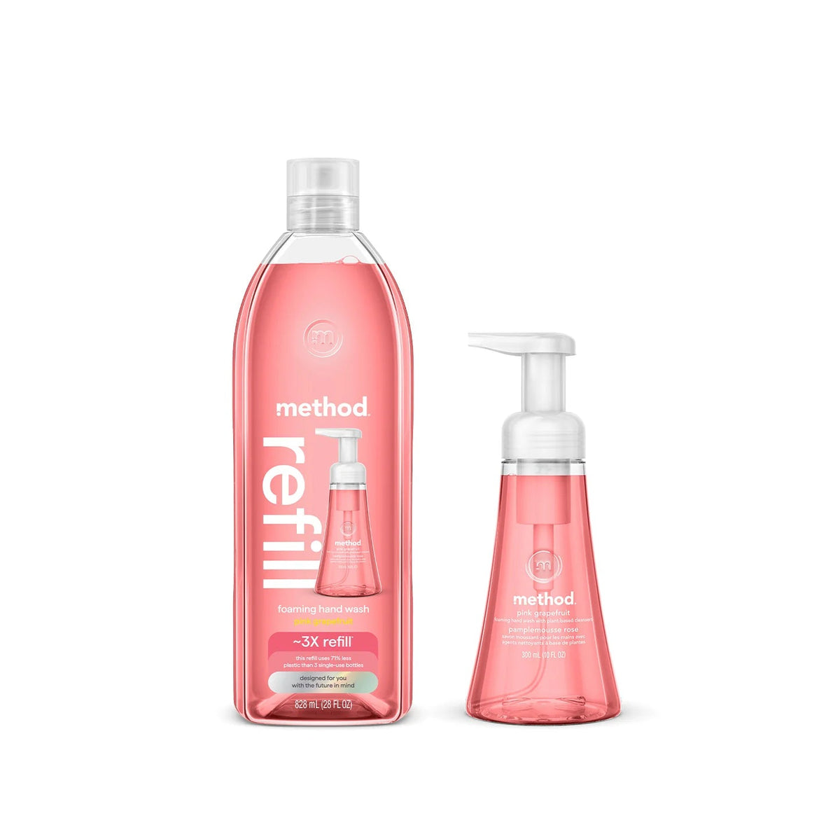 pink grapefruit foaming hand wash starter set, 38 oz
