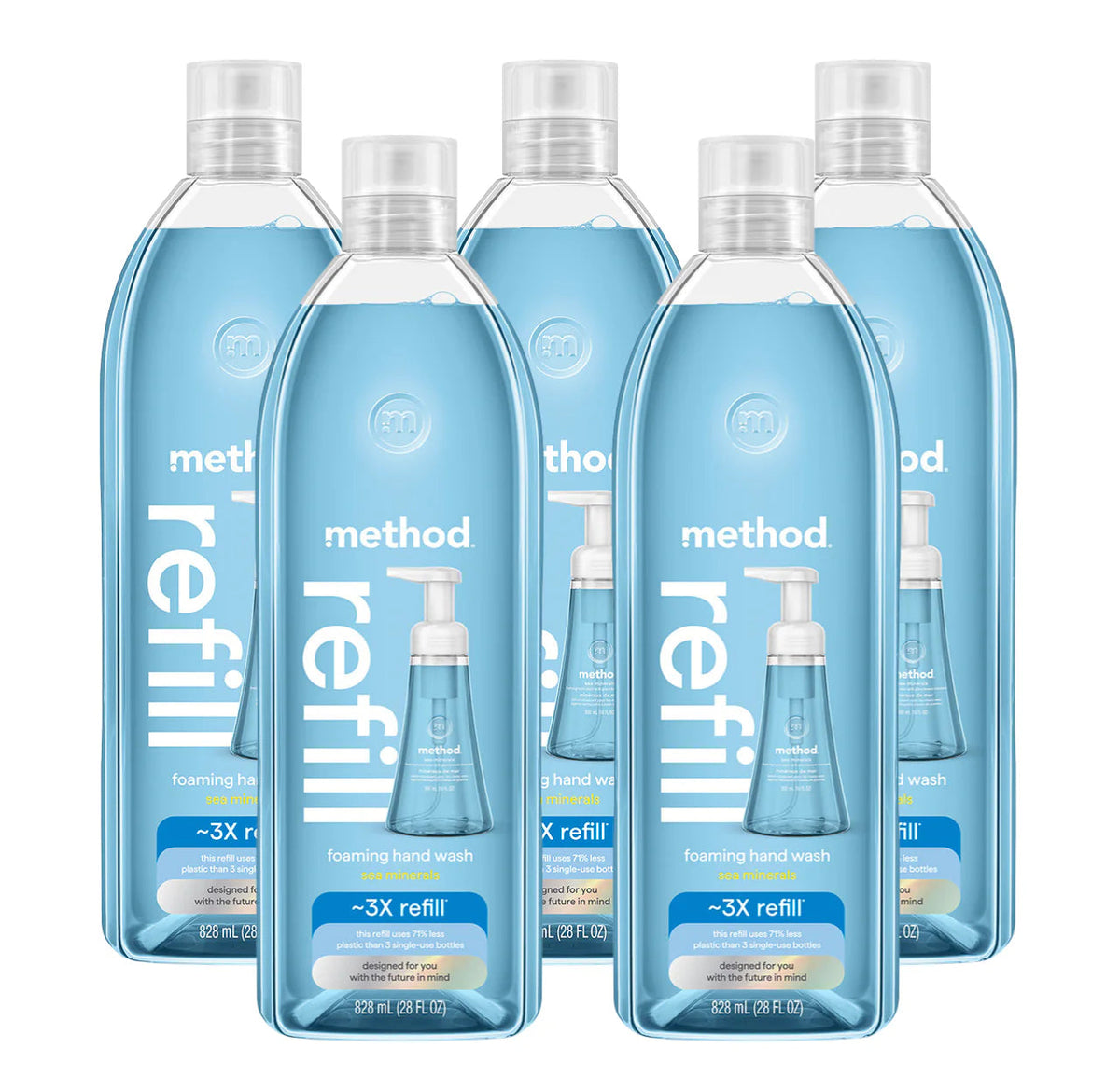 sea minerals foaming hand wash refill 5-count bundle, 140 fl oz